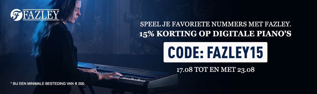 15% korting op Fazley Digitale piano's